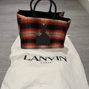 Authentic lanvin plaid tote